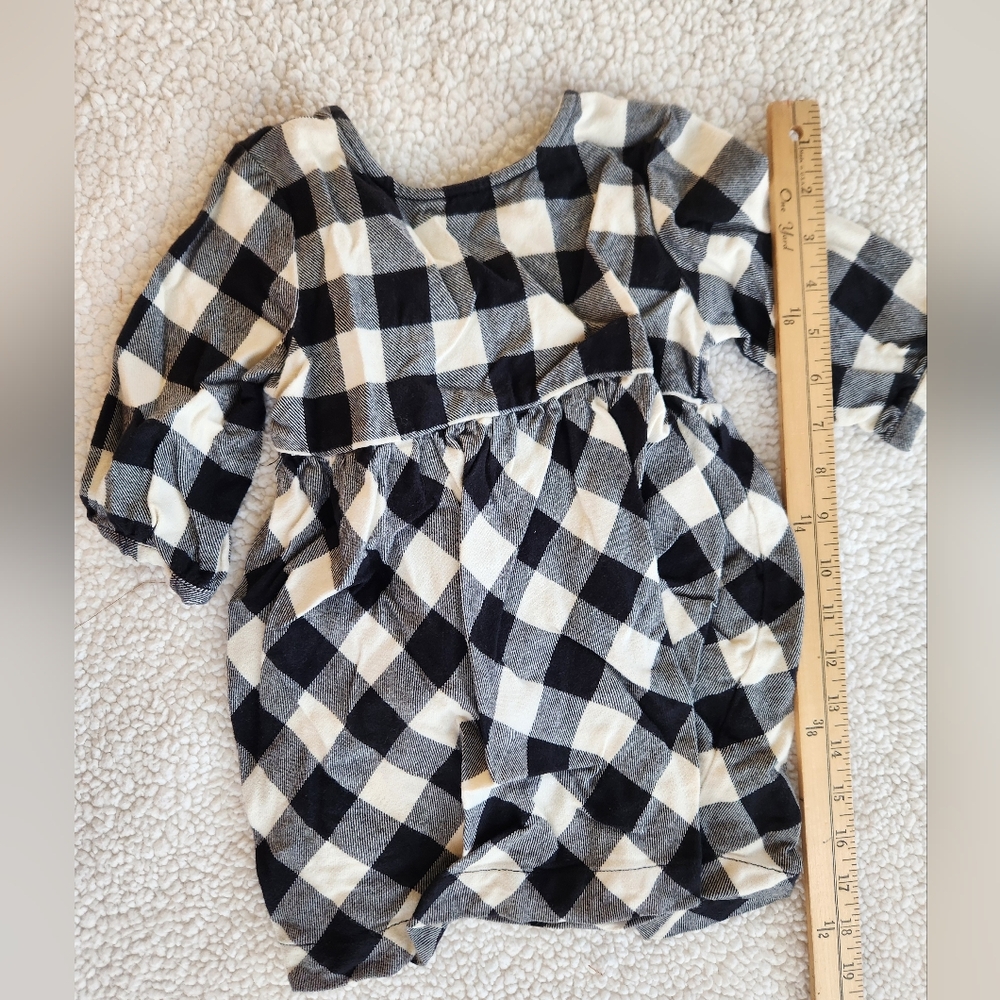 Hanna Anderrson Size 90 Plaid Kids Dress in Black and White 3t
